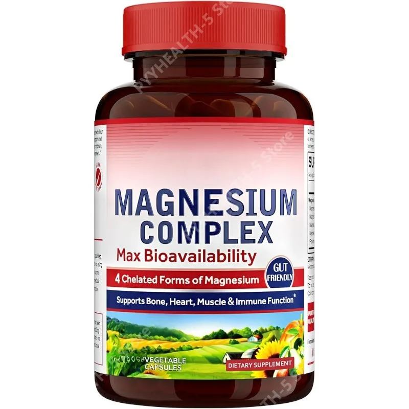 Magnesium Complex 500mg - with Glycinate, Malate, & Citrate Vegan Non-GMO 120 Capsules
Magnesium Complex 500mg - with Glycinate, Malate, & Citrate Vegan Non-GMO 120 Capsules