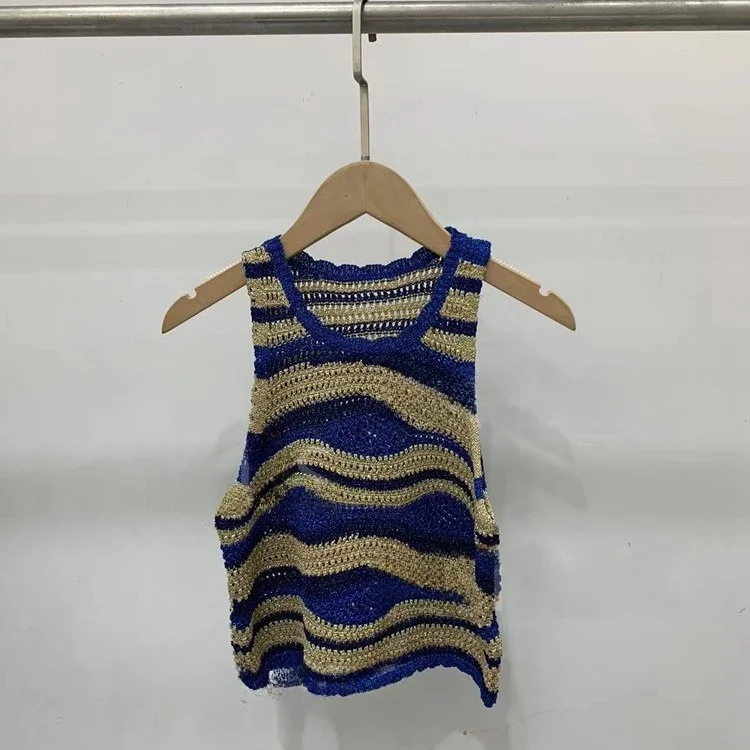 S Home Spring Summer New Women's Knitted Me Hollow out Wave Vest Top Hollow out Sle Slim Fit ort Length Striped Pattern
S Home Spring Summer New Women's Knitted Me Hollow out Wave Vest Top Hollow out Sle Slim Fit ort Length Striped Pattern