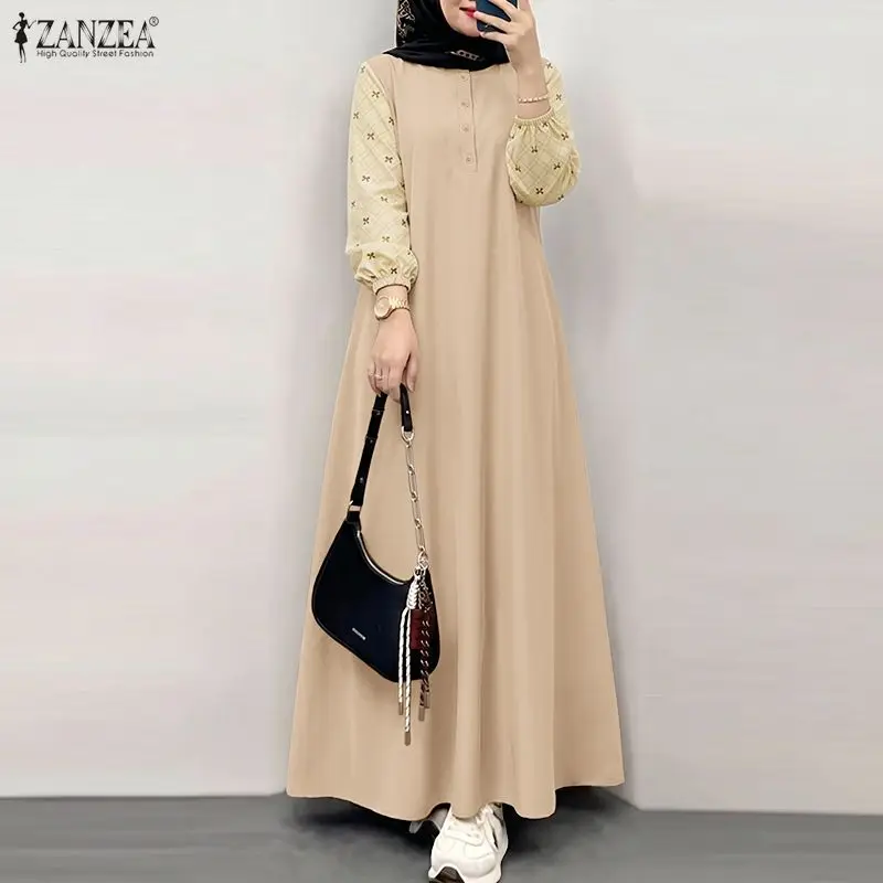 Women Patchwork Maxi Dresses ZANZEA Muslim Abaya Robe Femme Casual O Neck Long Sleeve Loose Ramadan Sundress Kaftan Hijab Dress
Women Patchwork Maxi Dresses ZANZEA Muslim Abaya Robe Femme Casual O Neck Long Sleeve Loose Ramadan Sundress Kaftan Hijab Dress