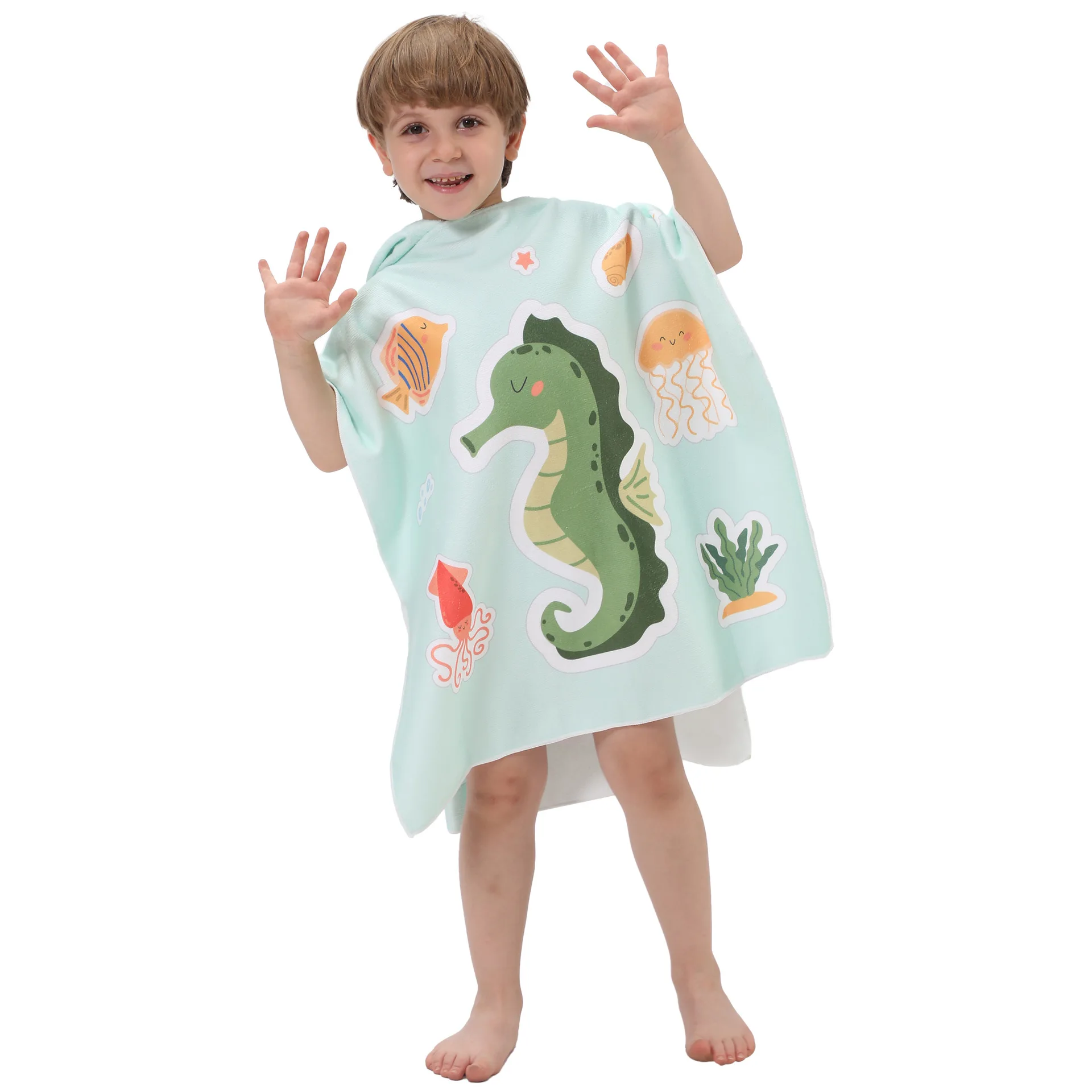 Children's Bath Beach Towel Poncho with Hood Boys Girls Shawl Quick Drying Microfiber Towels Sea Cartoon Beach Swimsuit
Children's Bath Beach Towel Poncho with Hood Boys Girls Shawl Quick Drying Microfiber Towels Sea Cartoon Beach Swimsuit