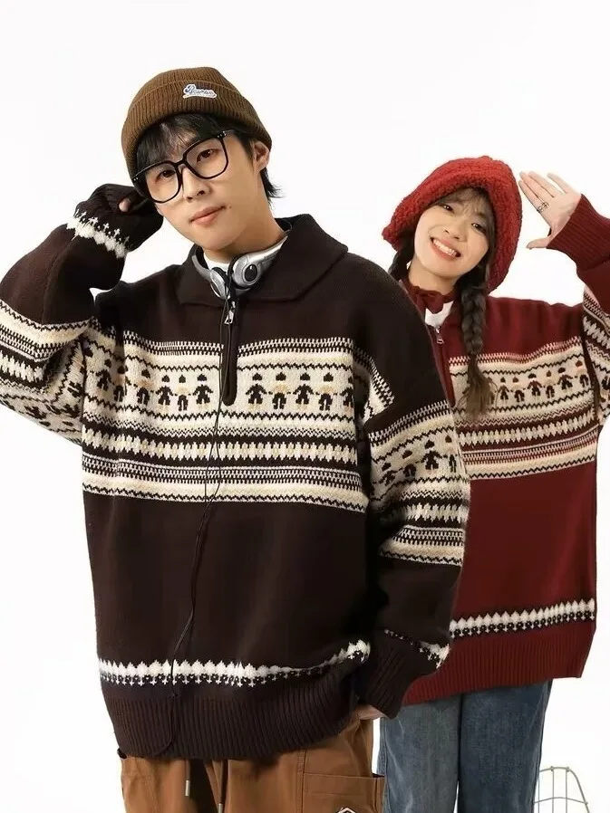 plus Size Christmas Red Knitted Sweater Coat Women's Autumn Winter Loose Slimming Casual Style Long Sleeve Collar Zipper
plus Size Christmas Red Knitted Sweater Coat Women's Autumn Winter Loose Slimming Casual Style Long Sleeve Collar Zipper