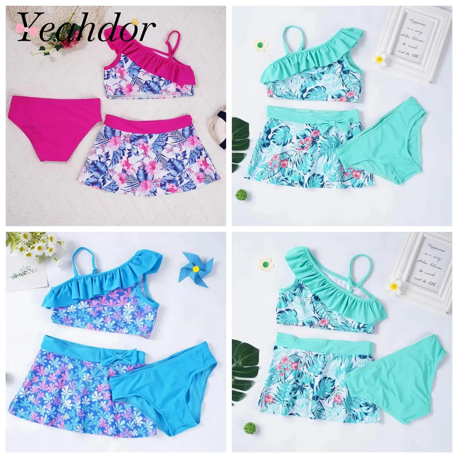 Girls Bathing Suit Ruffled Swimwear Kids Beach Wear Crop Tops Skirt Briefs Swim Set Pool Floral Print Swimsuit Swimming Suits
Girls Bathing Suit Ruffled Swimwear Kids Beach Wear Crop Tops Skirt Briefs Swim Set Pool Floral Print Swimsuit Swimming Suits