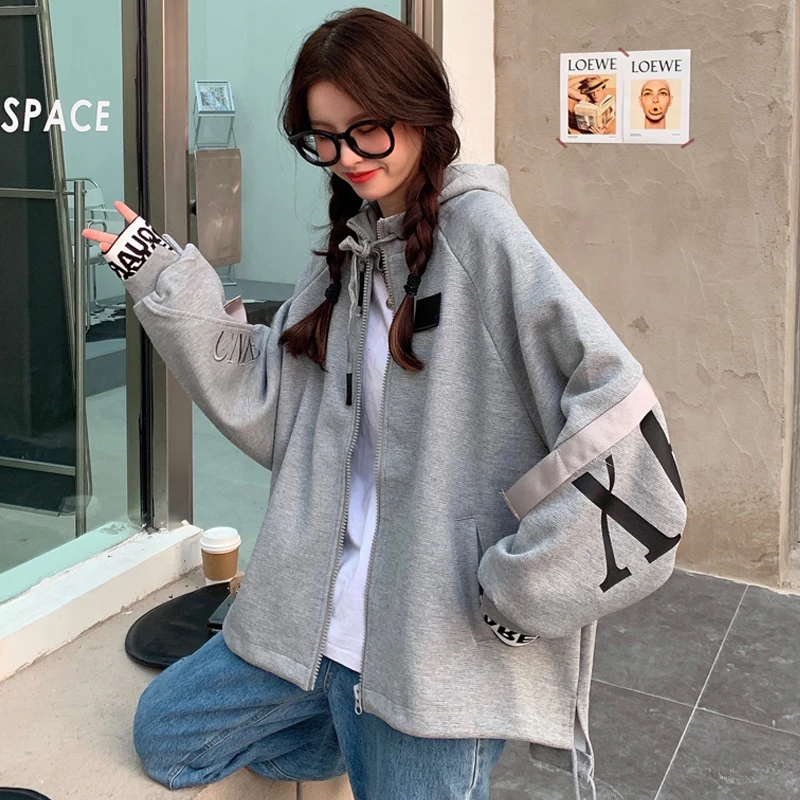 Spring Autumn Fashionable Long Sleeve Hoodie Women's Thin Cardigan Jacket Zipper Open Workwear Casual Comfortable Loose Fit
Spring Autumn Fashionable Long Sleeve Hoodie Women's Thin Cardigan Jacket Zipper Open Workwear Casual Comfortable Loose Fit
