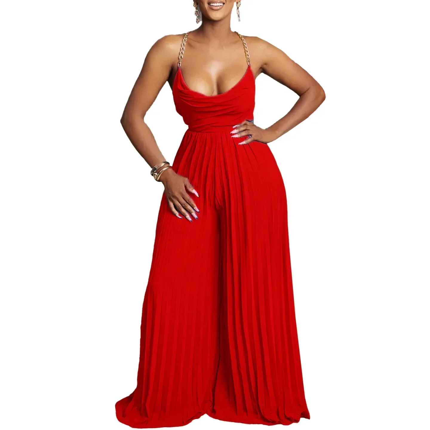 2024 Dashiki African Clothes for Women Summer African Sleeveless High Waist Pink White Red Long Jumpsuit Outfits Africa Clothing
2024 Dashiki African Clothes for Women Summer African Sleeveless High Waist Pink White Red Long Jumpsuit Outfits Africa Clothing