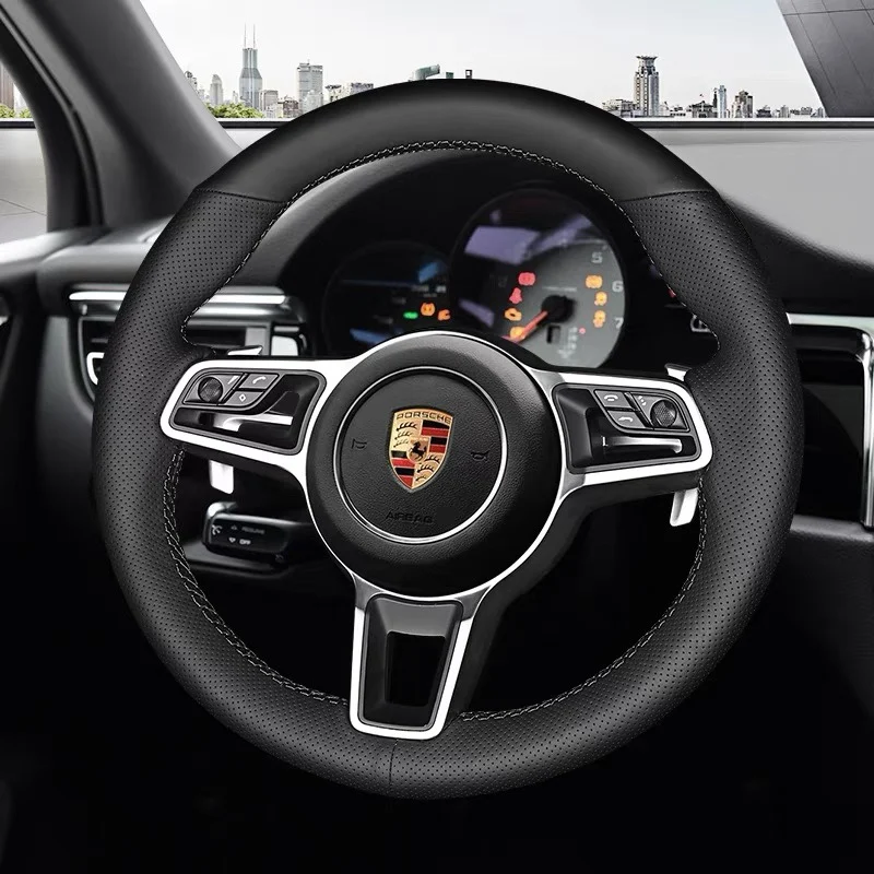 Specialized hand-stitched steering wheel covers for Porsche Cayenne, Macan, 718, Panamera and 911
Specialized hand-stitched steering wheel covers for Porsche Cayenne, Macan, 718, Panamera and 911