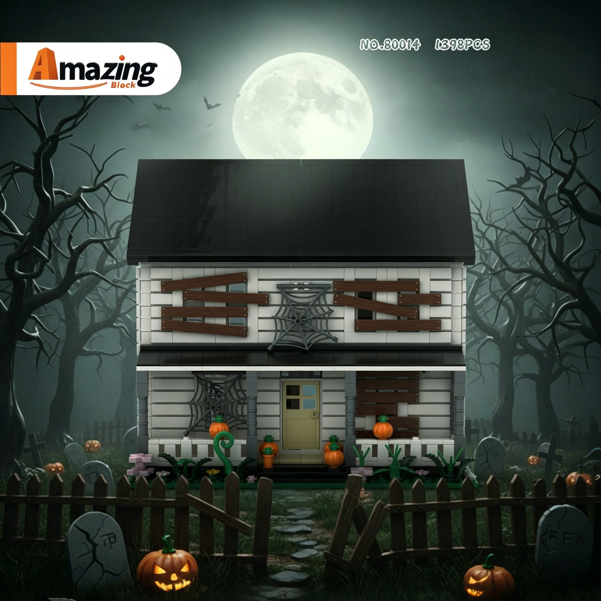 1398PCS Halloween Haunted House Building Blocks Abandoned Villa Model Bricks Holiday Decoration Desktop Ornament Educational Toy
1398PCS Halloween Haunted House Building Blocks Abandoned Villa Model Bricks Holiday Decoration Desktop Ornament Educational Toy