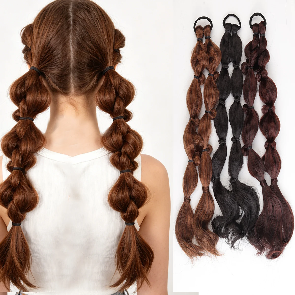 Synthetic bubble twist braided ponytail hair extension wig women's heat-resistant braided ponytail extension wig daily wear
Synthetic bubble twist braided ponytail hair extension wig women's heat-resistant braided ponytail extension wig daily wear
