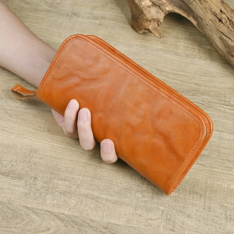 Genuine Leather Phone Bag, Multi-compartment Top-grain Cowhide Retro Casual Clutch Bag
Genuine Leather Phone Bag, Multi-compartment Top-grain Cowhide Retro Casual Clutch Bag