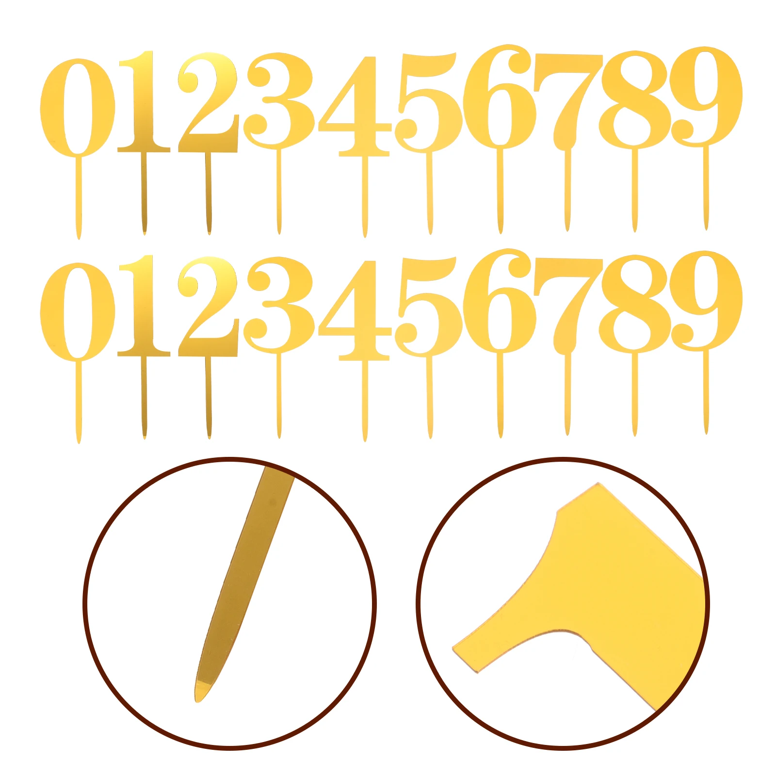 2 set 2 Sets Birthday Cake Toppers Acrylic Number Inserts Golden Decor Baking Supplies Reusable Party Decoration Cake Toppers
2 set 2 Sets Birthday Cake Toppers Acrylic Number Inserts Golden Decor Baking Supplies Reusable Party Decoration Cake Toppers