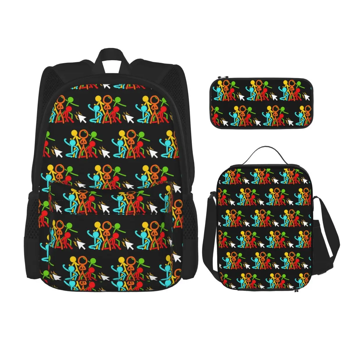 Five Stick Figures Alan Becker Gaming Backpacks Kids Bookbag School Bags Rucksack Lunch Bag Pen Bag Three-Piece Set
Five Stick Figures Alan Becker Gaming Backpacks Kids Bookbag School Bags Rucksack Lunch Bag Pen Bag Three-Piece Set