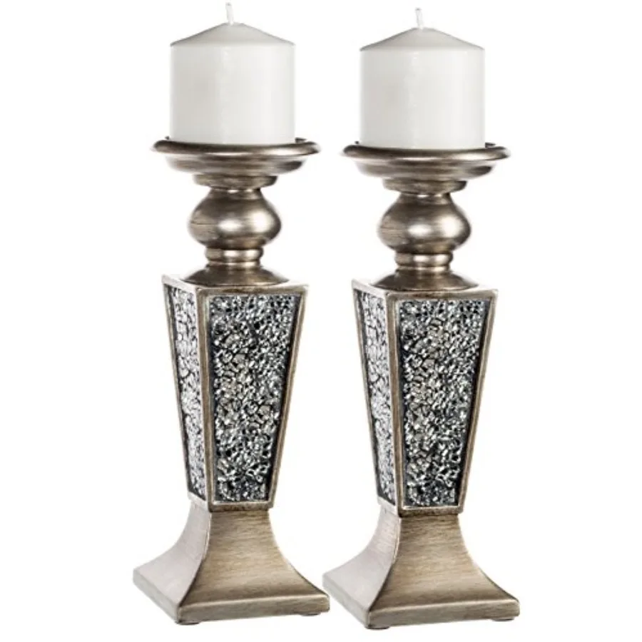 Schonwerk Silver Pillar Candle Holder 2 - Crackled Mosaic Design - Centerpiece Table Decoration - Cfee Table Decor - Decoration
Schonwerk Silver Pillar Candle Holder 2 - Crackled Mosaic Design - Centerpiece Table Decoration - Cfee Table Decor - Decoration