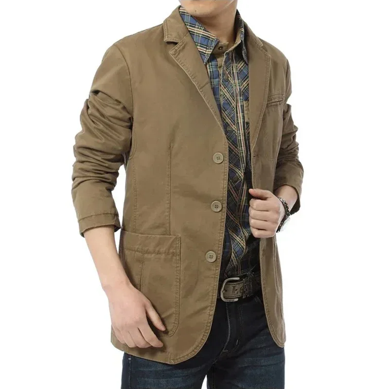 Coat Casual Slim Pure Color Jacket Cotton Denim Jacket M-5XL Spring And Autumn New Business High Quality Large Size Suit Jacket
Coat Casual Slim Pure Color Jacket Cotton Denim Jacket M-5XL Spring And Autumn New Business High Quality Large Size Suit Jacket