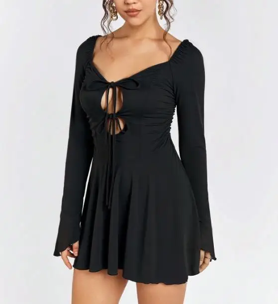 2026 Spring/Summer New Women's Fashionable and Sexy Lace up Hollow out Slimming Short Skirt Dress Women's Wear
2026 Spring/Summer New Women's Fashionable and Sexy Lace up Hollow out Slimming Short Skirt Dress Women's Wear