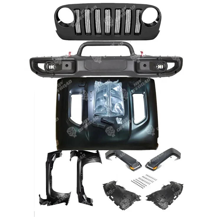 HW 4X4 JK Обновление до JL Body Kit Капот двигателя Крыло Расклешенный вкладыш Бампер для Jeep Wrangler JK custom
HW 4X4 JK Обновление до JL Body Kit Капот двигателя Крыло Расклешенный вкладыш Бампер для Jeep Wrangler JK custom