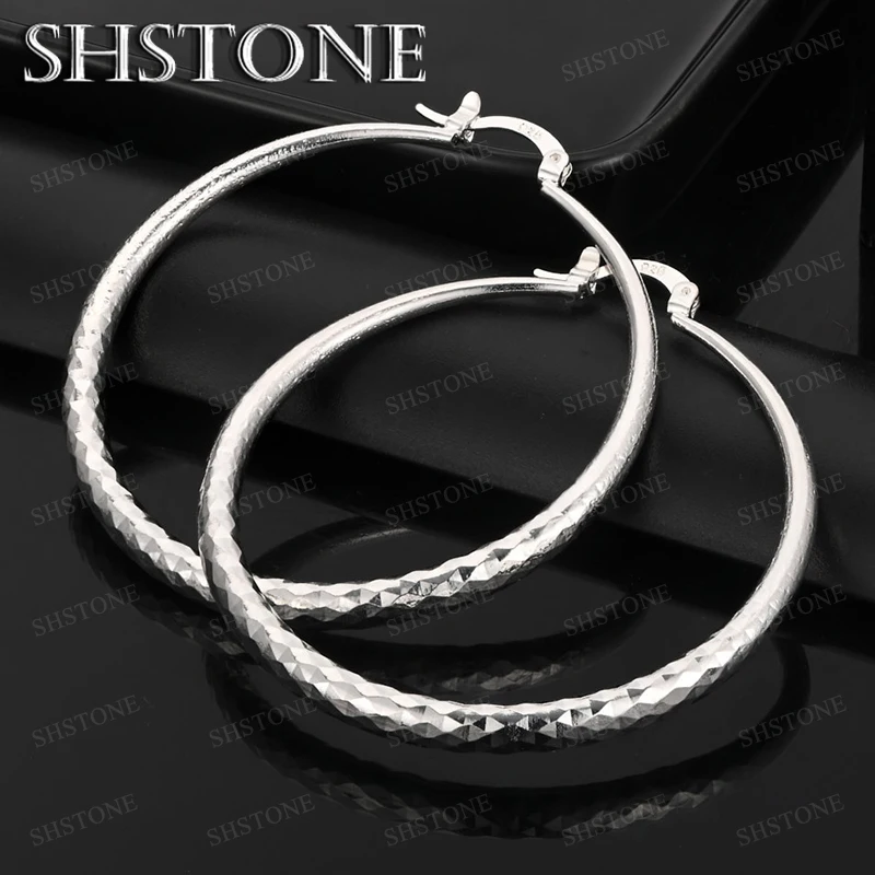 Fashion 925 Sterling Silver Hoop Earrings Luxury Charm Jewelry For Women Party Delicate Gift Accessories 50MM Round Earrings
Fashion 925 Sterling Silver Hoop Earrings Luxury Charm Jewelry For Women Party Delicate Gift Accessories 50MM Round Earrings