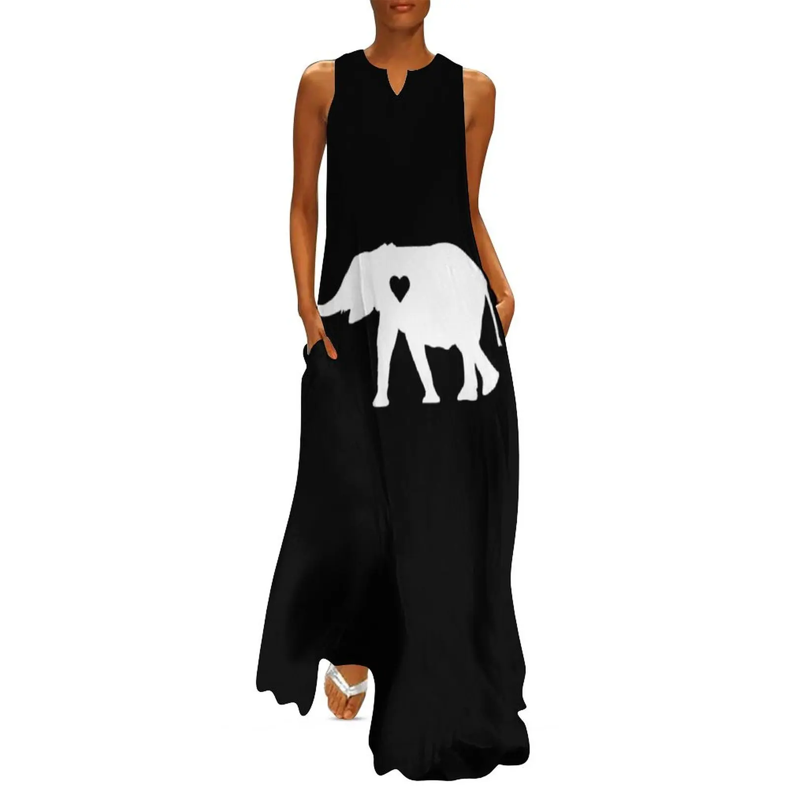 Elephant Silhouette Heart Long Dress Women's summer suit dress dresses summer dress
Elephant Silhouette Heart Long Dress Women's summer suit dress dresses summer dress