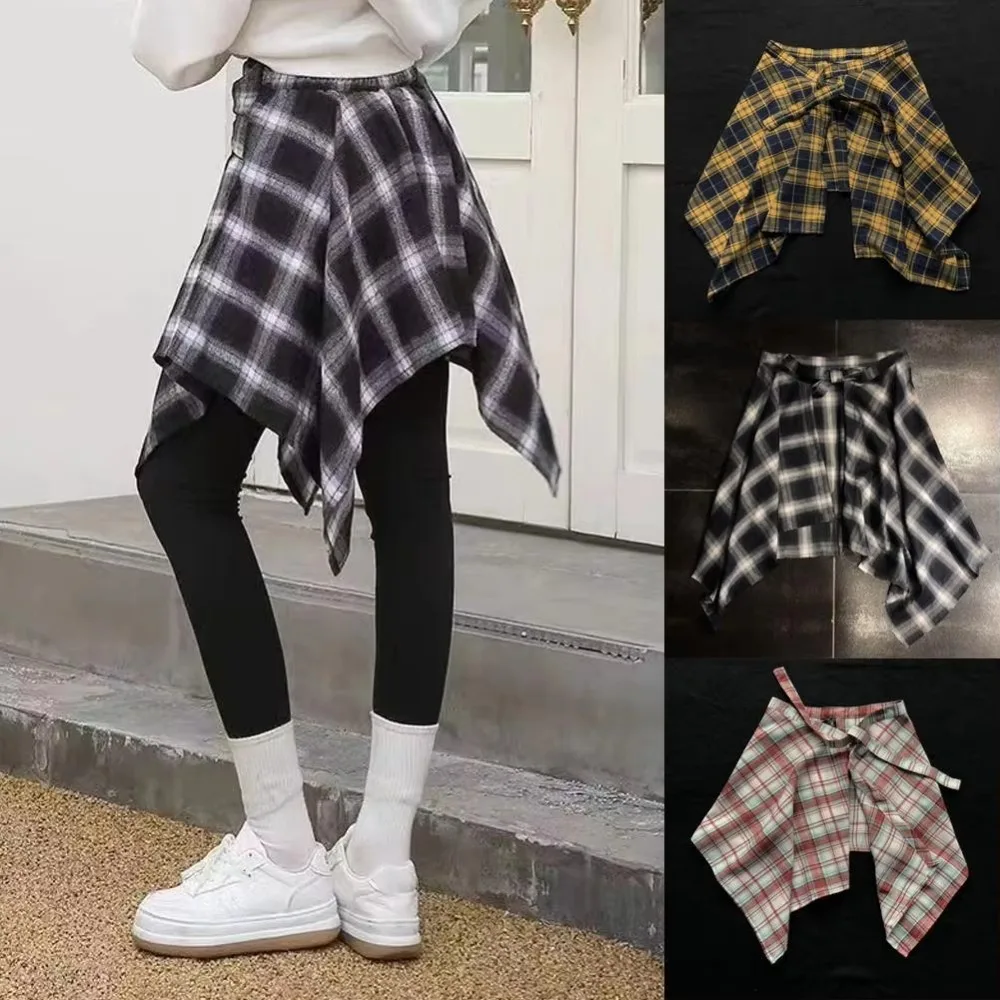 Casual Elastic Women Plaid Skirt Irregular Blue White Lattice Waist Shirt Bow-knot Mini a-line Shortskirt Girls Streetwear
Casual Elastic Women Plaid Skirt Irregular Blue White Lattice Waist Shirt Bow-knot Mini a-line Shortskirt Girls Streetwear