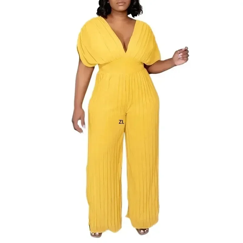 African Clothes for Women Autumn Fashion African Short Sleeve V-neck Polyester Party Evening Pleat Long Jumpsuit Outfits S-3XL
African Clothes for Women Autumn Fashion African Short Sleeve V-neck Polyester Party Evening Pleat Long Jumpsuit Outfits S-3XL