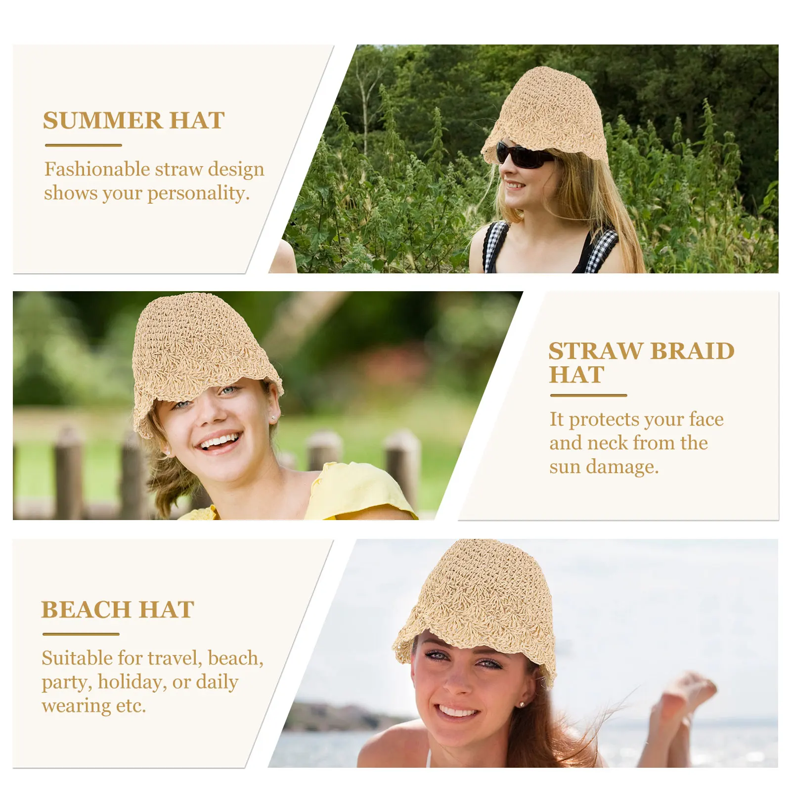 1pc Foldable Lightweight Sun Protection Hat Hand-Woven Straw Hat For Beach Camping Festival Outdoor Travel Casual Comfortable
1pc Foldable Lightweight Sun Protection Hat Hand-Woven Straw Hat For Beach Camping Festival Outdoor Travel Casual Comfortable