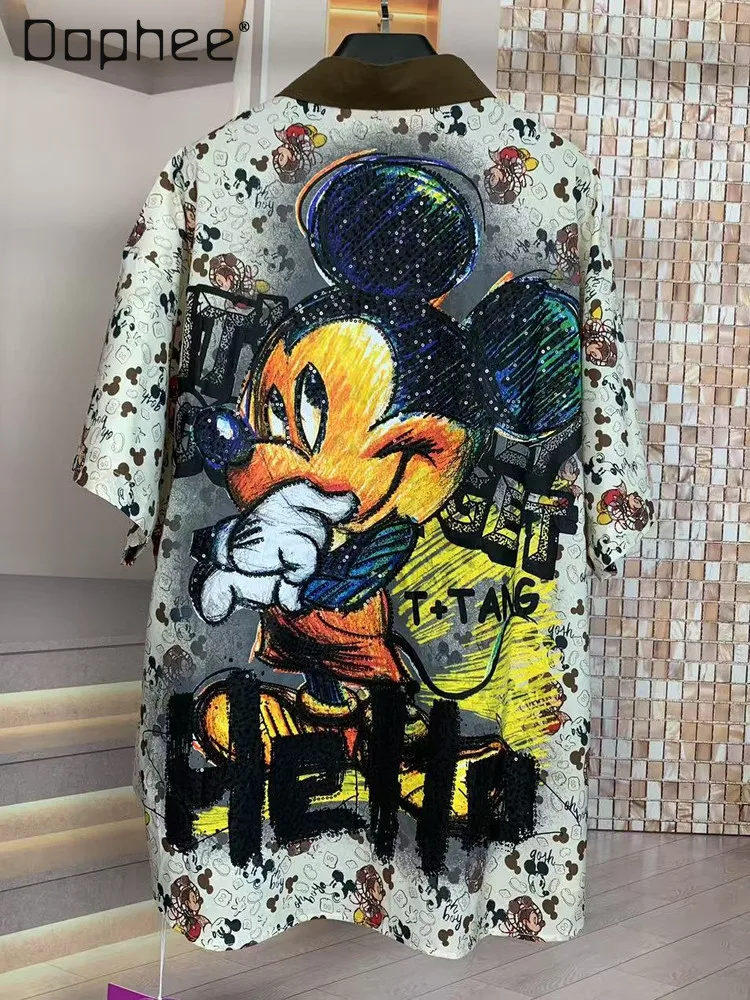 Tide Brand Cartoon Fashion Short-sleeved Shirt Women 2026 Spring Summer Street Tide Print Loose Large Version Shirt Top
Tide Brand Cartoon Fashion Short-sleeved Shirt Women 2026 Spring Summer Street Tide Print Loose Large Version Shirt Top