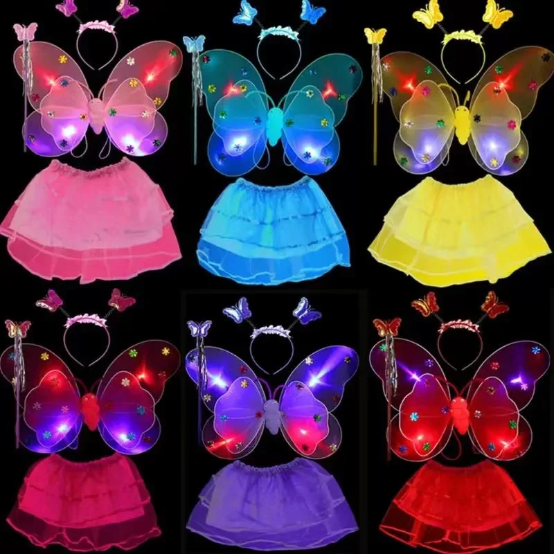 Butterfly Wings for Girl with LED Light Tutu Skirt Wand Headband Fairy Cosplay Kids Festival Dress Up Suit Party Fancy Wear
Butterfly Wings for Girl with LED Light Tutu Skirt Wand Headband Fairy Cosplay Kids Festival Dress Up Suit Party Fancy Wear