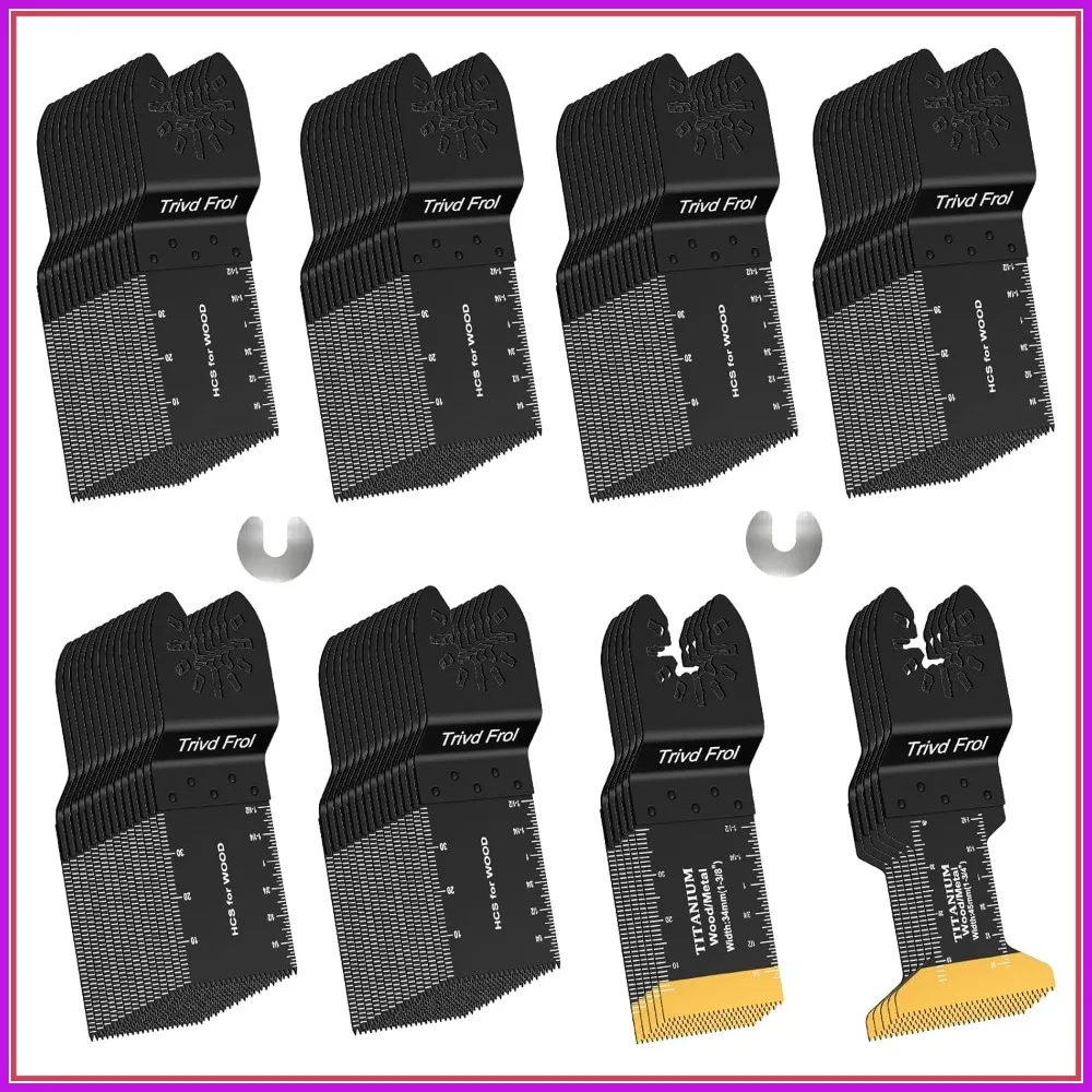 100PCS Oscillating Saw Blades,Universal Titanium Blades for Wood Plastics Metal, Fit Dewalt Ryobi Milwaukee Rockwell Fein
100PCS Oscillating Saw Blades,Universal Titanium Blades for Wood Plastics Metal, Fit Dewalt Ryobi Milwaukee Rockwell Fein