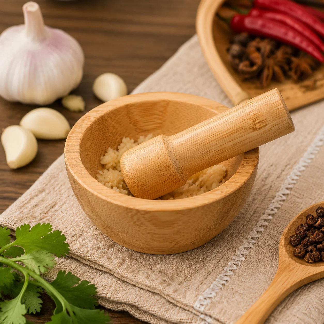 Grinding Bowl Bamboo Mortar Set For Spice Condiment Garlic Grinder Food Mash Light Brown Crush Ginger Kit And Pestle
Grinding Bowl Bamboo Mortar Set For Spice Condiment Garlic Grinder Food Mash Light Brown Crush Ginger Kit And Pestle