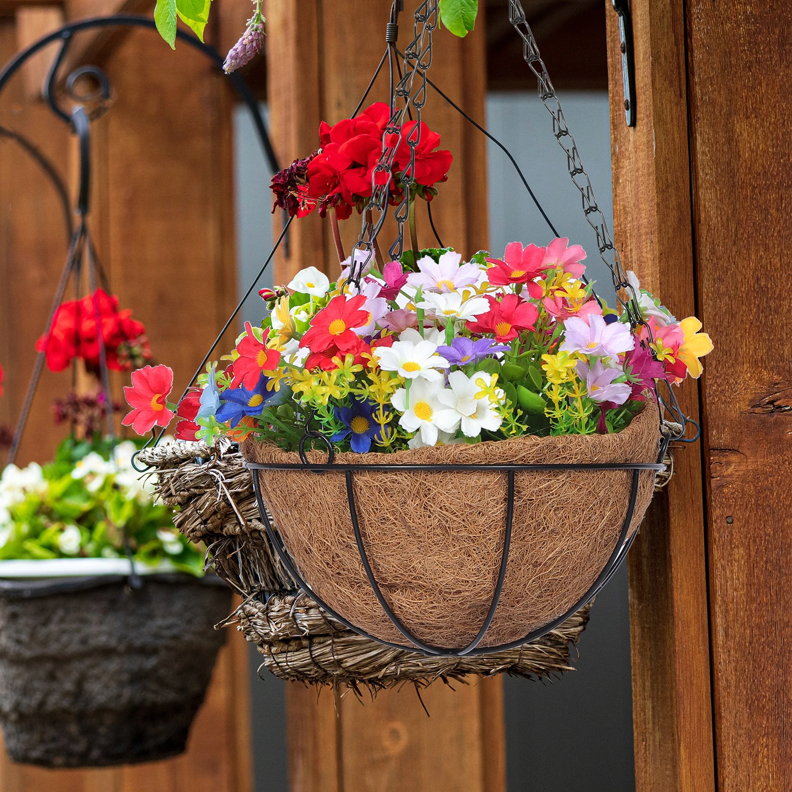 Artificial Flower Basket Pink Wisteria Plants Hanging Pot Lily Planter Pots Indoor Outdoor Decor Bow Tie Garden Pendant
Artificial Flower Basket Pink Wisteria Plants Hanging Pot Lily Planter Pots Indoor Outdoor Decor Bow Tie Garden Pendant