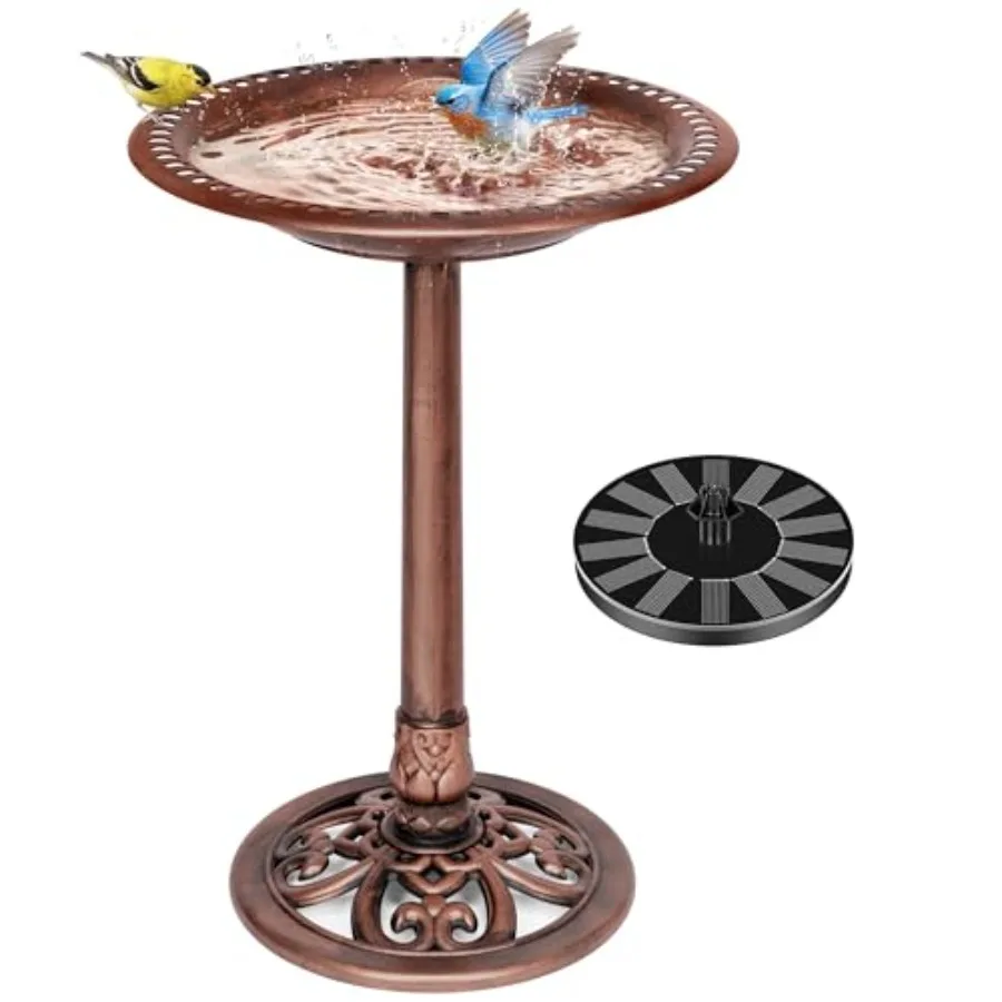 Bird Bath with Solar Fountain for Outside, Polyresin Pedestal Bird Baths with Solar Powered Pump for Outdoor, Garden, Weather-Resistant Birdbaths with 20" Bowl, Bronze
Bird Bath with Solar Fountain for Outside, Polyresin Pedestal Bird Baths with Solar Powered Pump for Outdoor, Garden, Weather-Resistant Birdbaths with 20" Bowl, Bronze