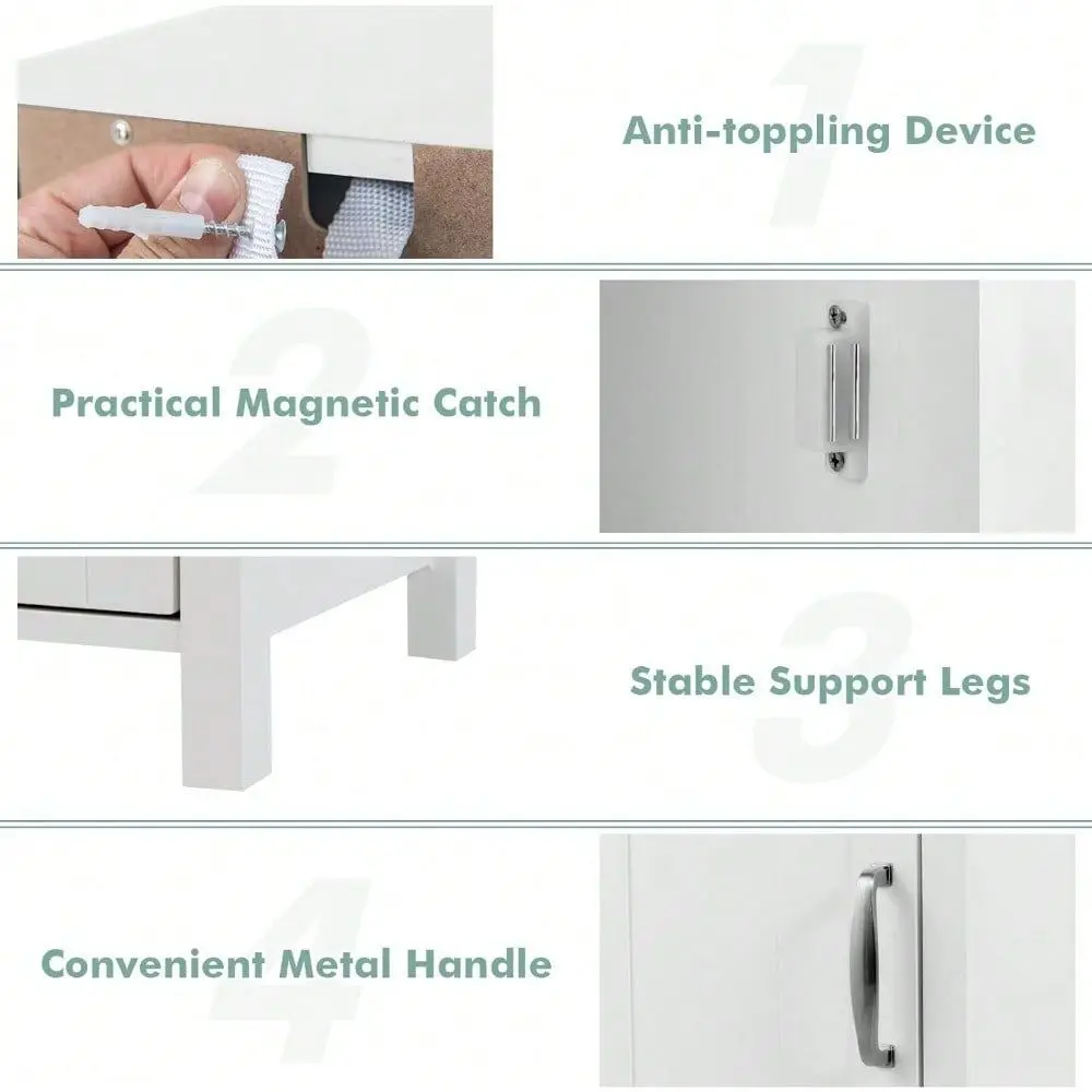 Bathroom Storage Cabinet Corner Unit With Open Compartment, Adjustable Shelf, AntiToppling Device, Freestanding Small Storage O
Bathroom Storage Cabinet Corner Unit With Open Compartment, Adjustable Shelf, AntiToppling Device, Freestanding Small Storage O