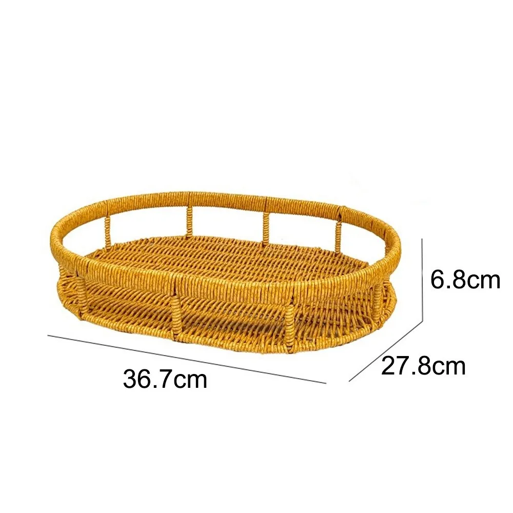 Durable Hand-Woven Imitation Rattan Basket Multipurpose Large Capacity Storage Box Oval Bread Basket Household Storage
Durable Hand-Woven Imitation Rattan Basket Multipurpose Large Capacity Storage Box Oval Bread Basket Household Storage
