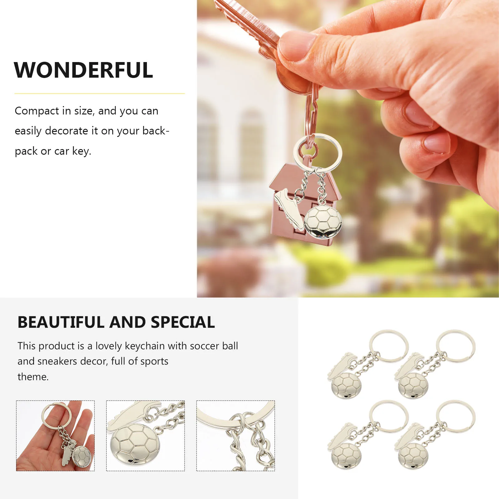 4pcs Football Sneaker Keychain Sports Theme Zinc Alloy Key Ring Car Bag Soccer Lover Gift Party Favor Key Decor Pendant 
4pcs Football Sneaker Keychain Sports Theme Zinc Alloy Key Ring Car Bag Soccer Lover Gift Party Favor Key Decor Pendant