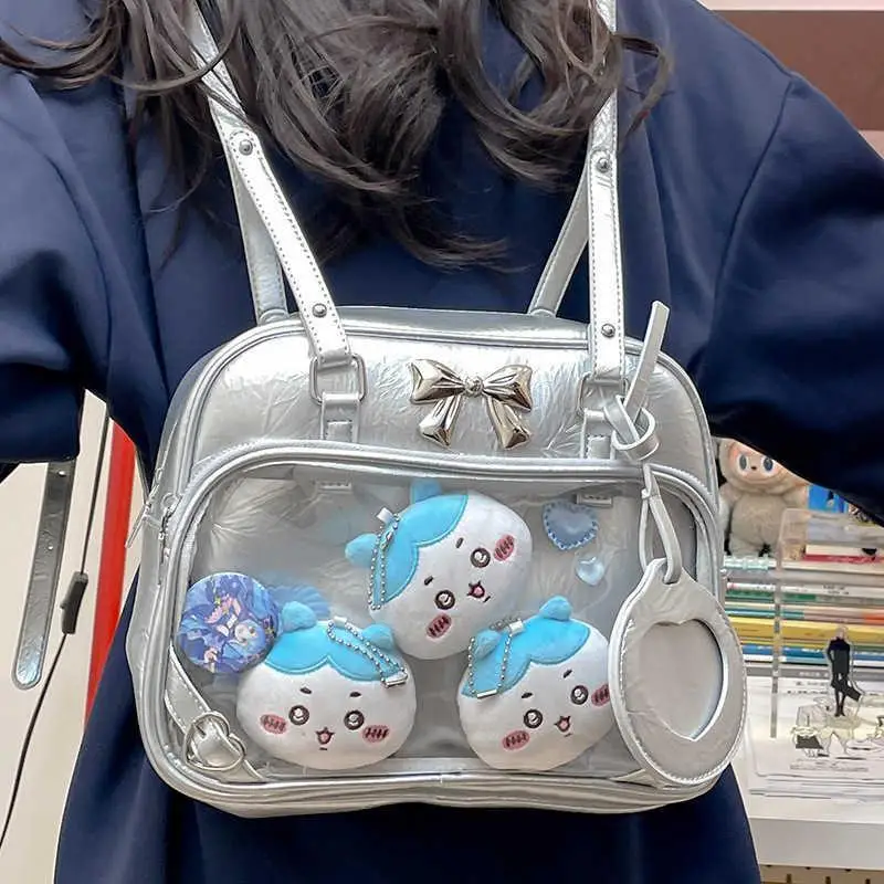 HAEX Y2K Silver Women Backpacks Aesthetic JK Uniform Badge Show Ita Bags Female Harajuku Individuality Bow Mochilas Para Mujer
HAEX Y2K Silver Women Backpacks Aesthetic JK Uniform Badge Show Ita Bags Female Harajuku Individuality Bow Mochilas Para Mujer