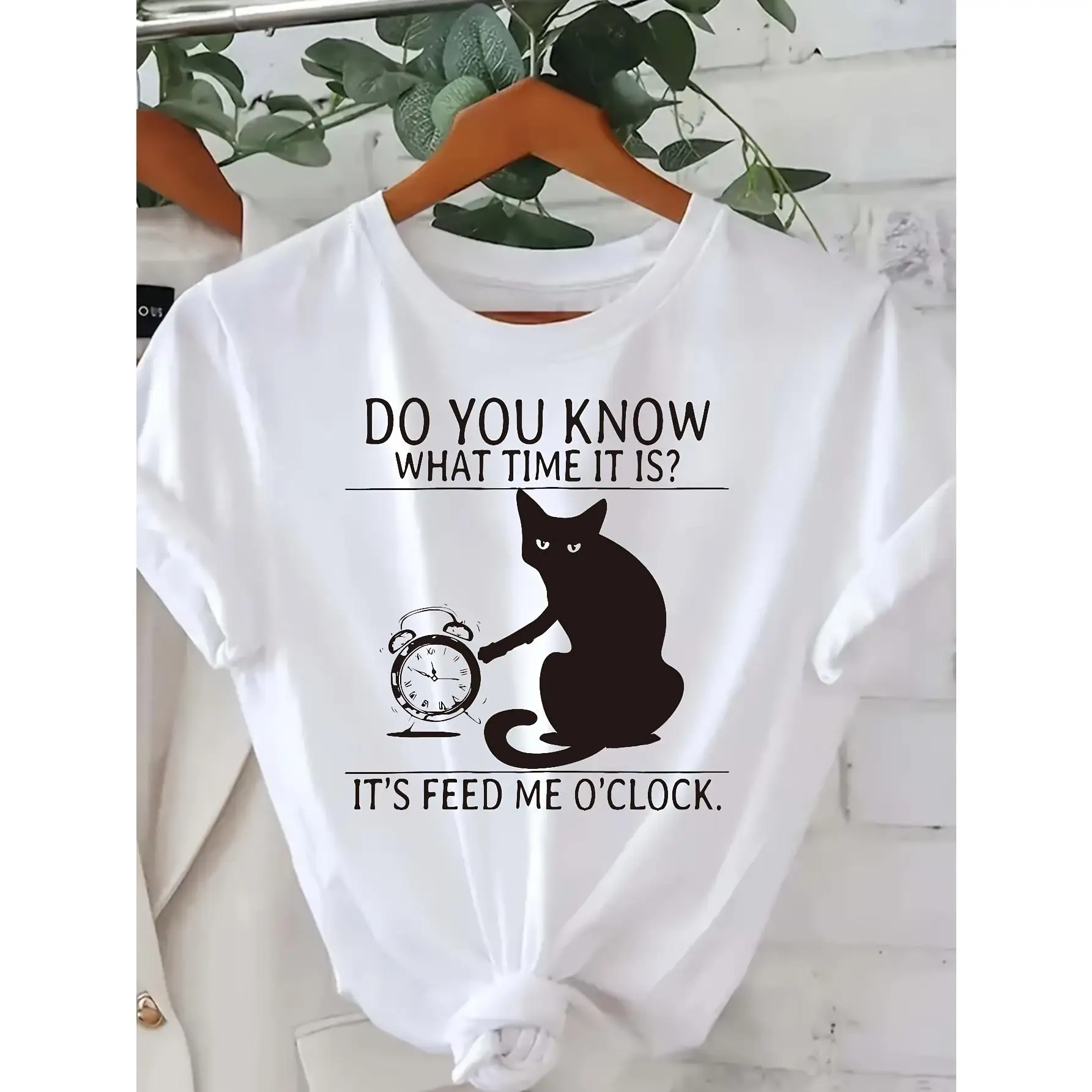 Women'S Cat Print T-shirt - Comfortable And Casual Short Sleeved Round Neck T-shirt, Suitable For Daily Wear And Fashion Matchin
Women'S Cat Print T-shirt - Comfortable And Casual Short Sleeved Round Neck T-shirt, Suitable For Daily Wear And Fashion Matchin