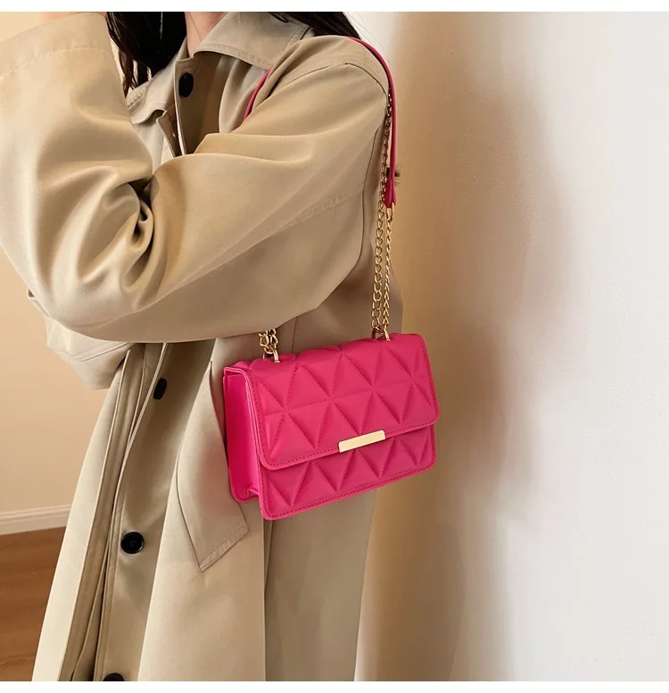 Women Quilted Chain Crossbody Bag Fashion Small Square Shoulder Purse Multi Color Casual Daily Handbag Women Quilted Chain Crossbody Bag Fashion Small Square Shoulder Purse Multi Color Casual Daily Handbag