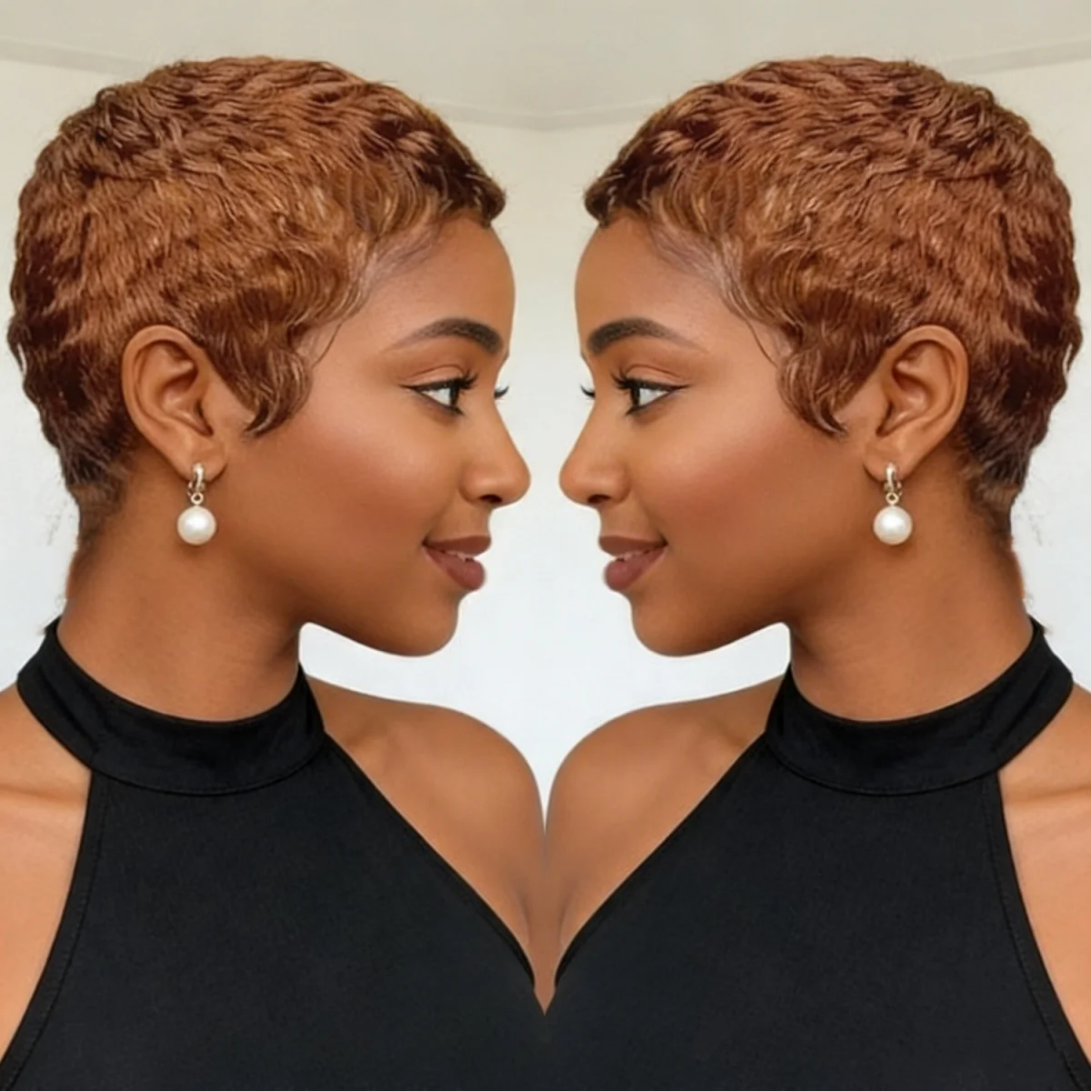 Short Pixie Cut Human Hair Wig for Women 150% Density Full Machine Made Wigs With Bangs
Short Pixie Cut Human Hair Wig for Women 150% Density Full Machine Made Wigs With Bangs