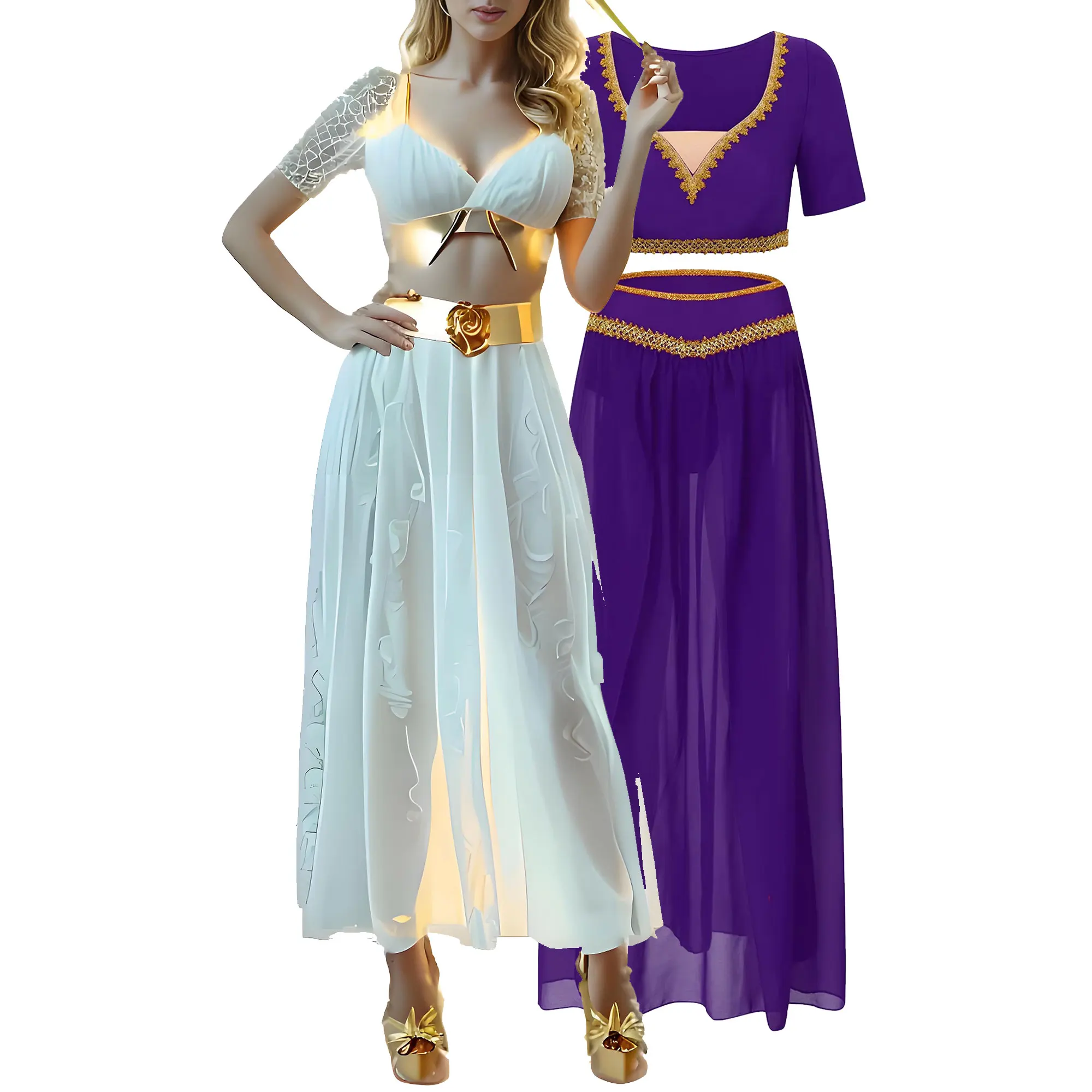 Womens Arabian Princess Cosplay Outfits India Belly Dance Costume Set for Halloween Costume Arab Belly Dancing Party Performance
Womens Arabian Princess Cosplay Outfits India Belly Dance Costume Set for Halloween Costume Arab Belly Dancing Party Performance