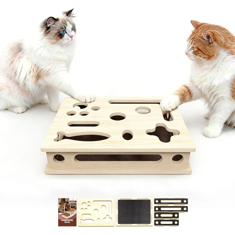 Interactive Frosted Wooden Cat Maze Toy Pet Treat Dispenser Puzzle Box Cat Enrichment Plaything Kitten Foraging Game Feeder
Interactive Frosted Wooden Cat Maze Toy Pet Treat Dispenser Puzzle Box Cat Enrichment Plaything Kitten Foraging Game Feeder