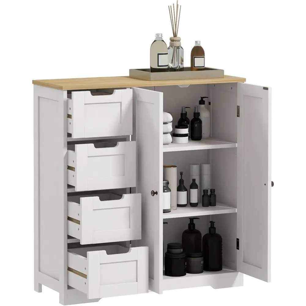 Bathroom Cabinet, Bathroom loor Cabinet with Adjustable Shel, reestanding Storage Cabinet with 4 Ders and 2 Do, White
Bathroom Cabinet, Bathroom loor Cabinet with Adjustable Shel, reestanding Storage Cabinet with 4 Ders and 2 Do, White