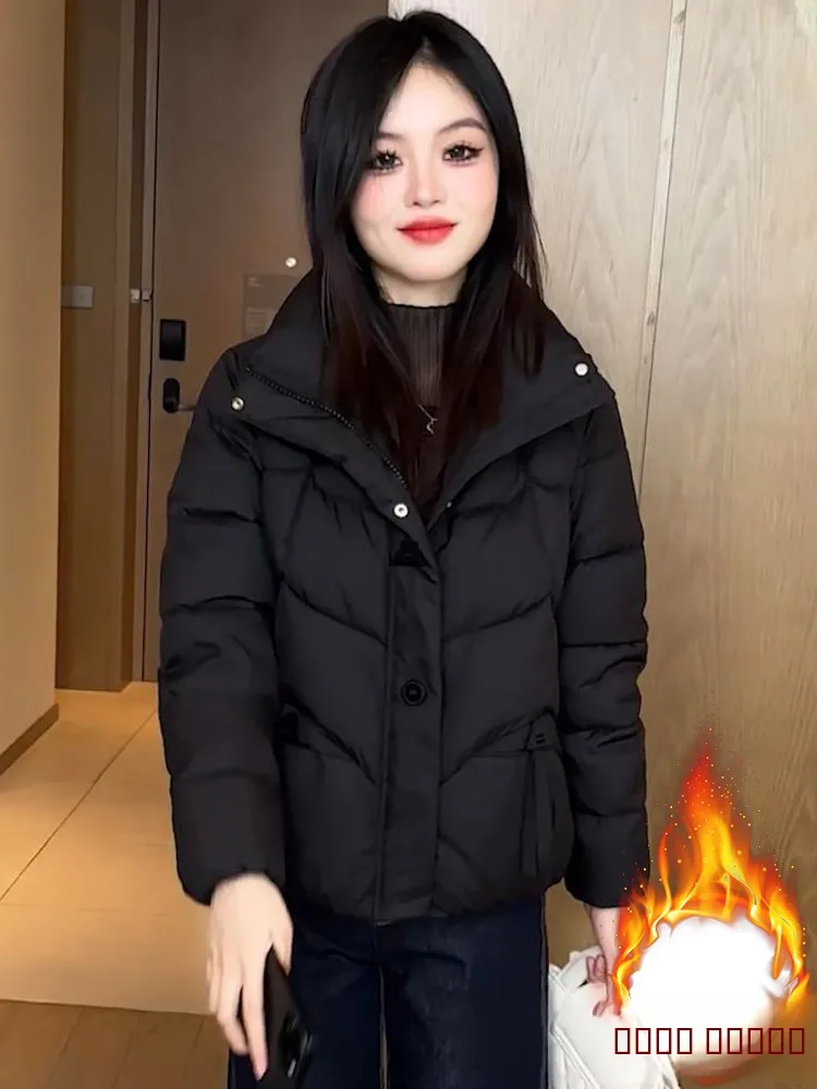 Ele ort Cotton Jaet Women's Loose Fce Lined Bread Sle Thi Warm Long Sve Outerwear Korean Version Commute
Ele ort Cotton Jaet Women's Loose Fce Lined Bread Sle Thi Warm Long Sve Outerwear Korean Version Commute