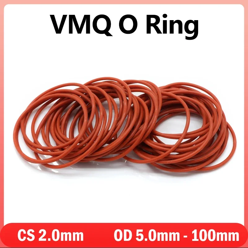 10/50pcs VMQ Silicone O-Ring CS 2mm OD 5mm ~ 100mm Red Food Grade Rubber Silicone Sealing Waterproof Insulated Gasket Washer
10/50pcs VMQ Silicone O-Ring CS 2mm OD 5mm ~ 100mm Red Food Grade Rubber Silicone Sealing Waterproof Insulated Gasket Washer