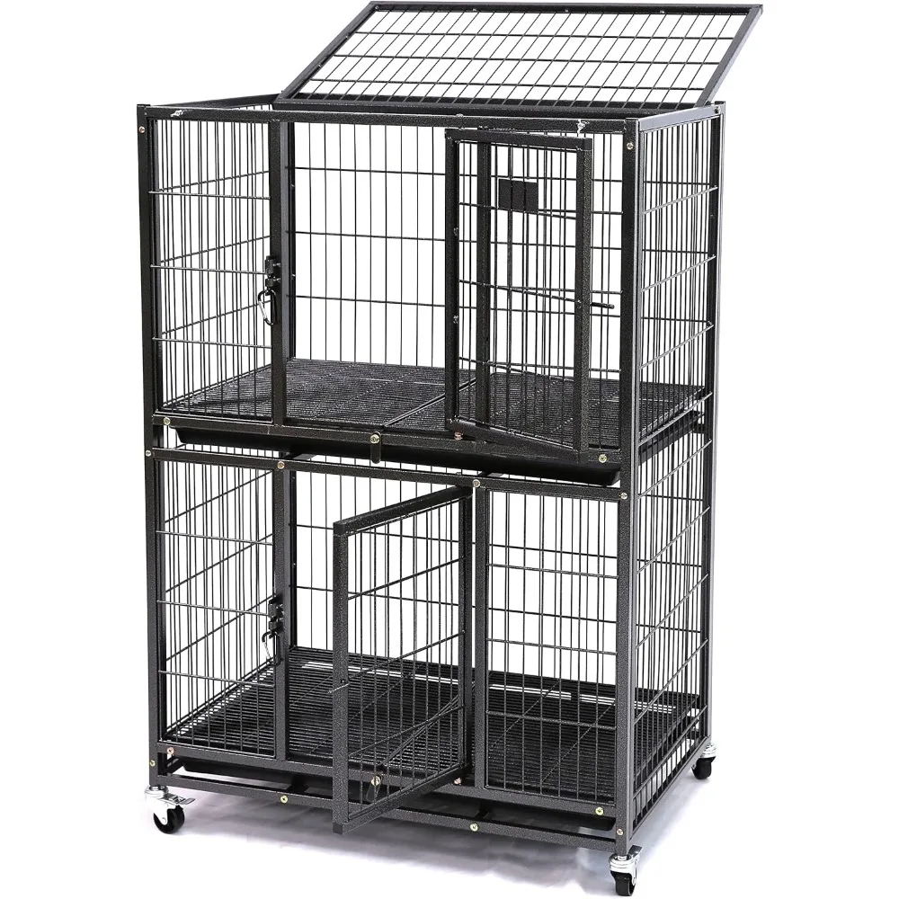 Two Tier Heavy Duty Dog Crate with Lockable Wheels Removable Tray Escape Proof Wire Kennel for Small Dogs
Two Tier Heavy Duty Dog Crate with Lockable Wheels Removable Tray Escape Proof Wire Kennel for Small Dogs