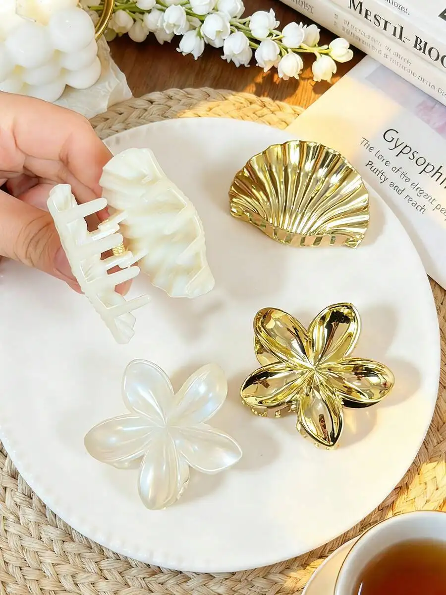 4pcs Acrylic Shell Hair Clips For Women Elegant Bun Claw Clips Versatile Everyday Hair Accessories
4pcs Acrylic Shell Hair Clips For Women Elegant Bun Claw Clips Versatile Everyday Hair Accessories
