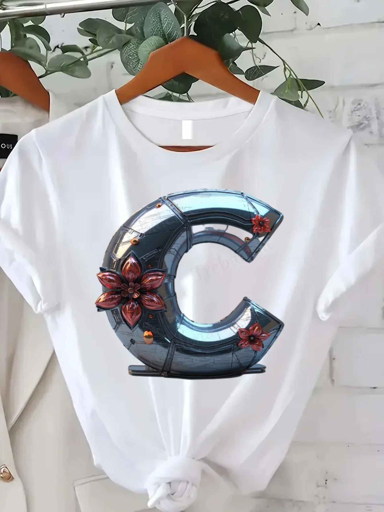 Comfortable Women's Print T-shirt Cyberpunk Floral Letter C Print Women's T-Shirt Casual Streetwear Top
Comfortable Women's Print T-shirt Cyberpunk Floral Letter C Print Women's T-Shirt Casual Streetwear Top