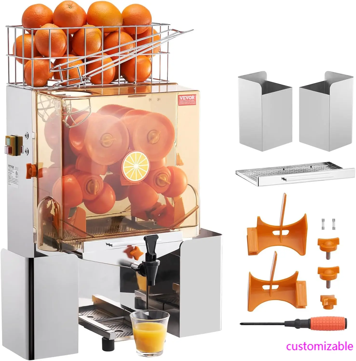 Commercial Orange Juicer Machine, 120W Automatic Juice Extractor with Water Tap, Stainless Steel Orange Squeezer 20 Oranges
Commercial Orange Juicer Machine, 120W Automatic Juice Extractor with Water Tap, Stainless Steel Orange Squeezer 20 Oranges