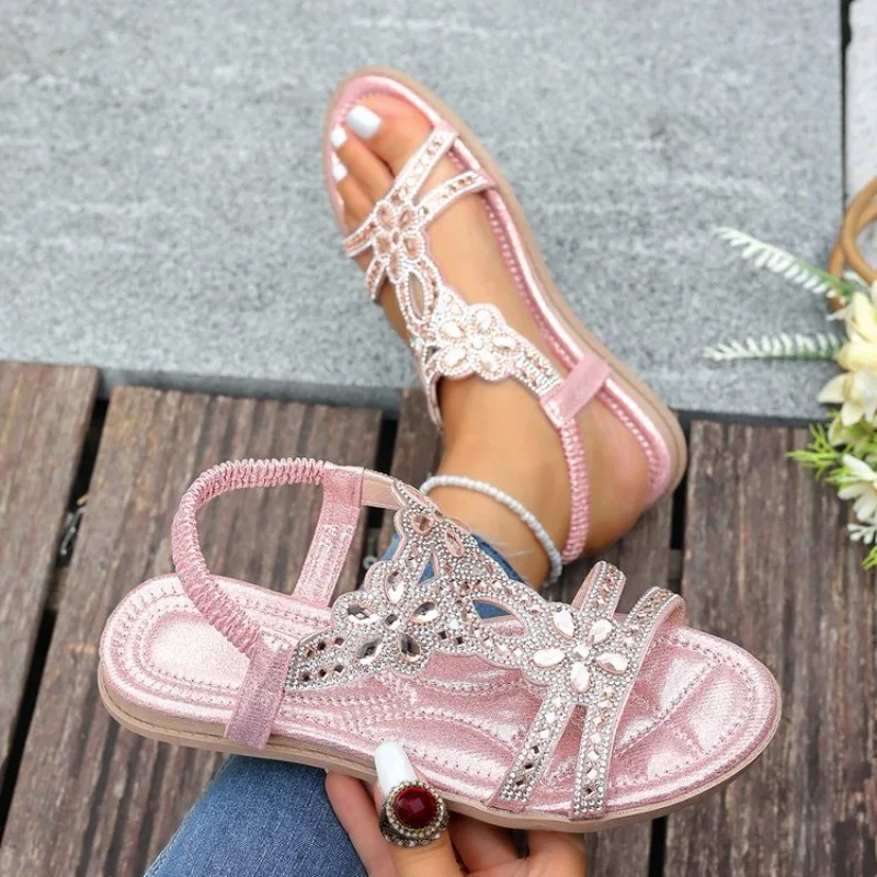 2026 Elegant Fish Mouth Open Toe Comfortable Bohemian Style Solid Color Rhinestone Embellishment Sandals for Women Summer New
2026 Elegant Fish Mouth Open Toe Comfortable Bohemian Style Solid Color Rhinestone Embellishment Sandals for Women Summer New