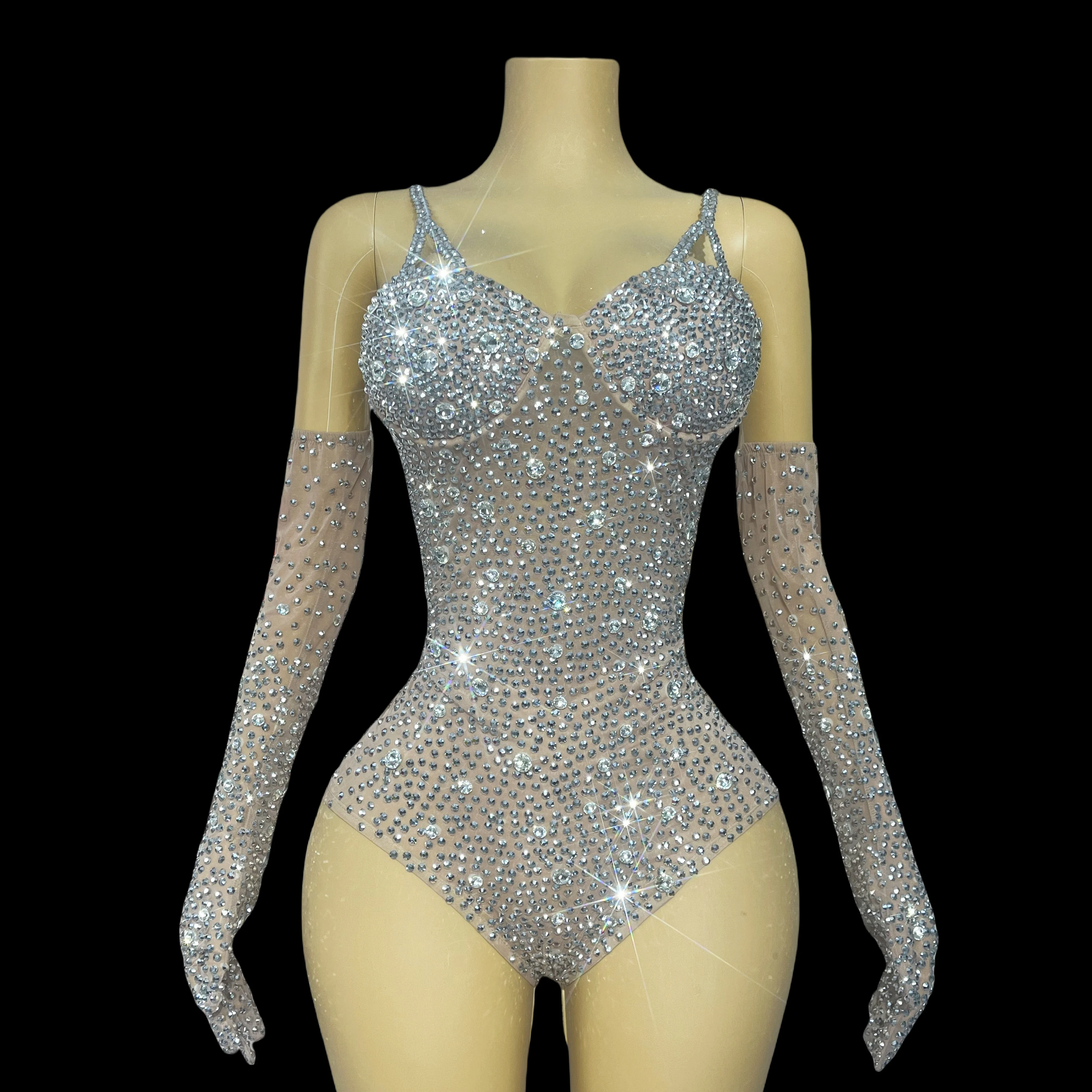 New stage show shiny rhinestone mesh skinny camisole gloves party celebration show fashion nightclub sexy outfits Shizuan
New stage show shiny rhinestone mesh skinny camisole gloves party celebration show fashion nightclub sexy outfits Shizuan