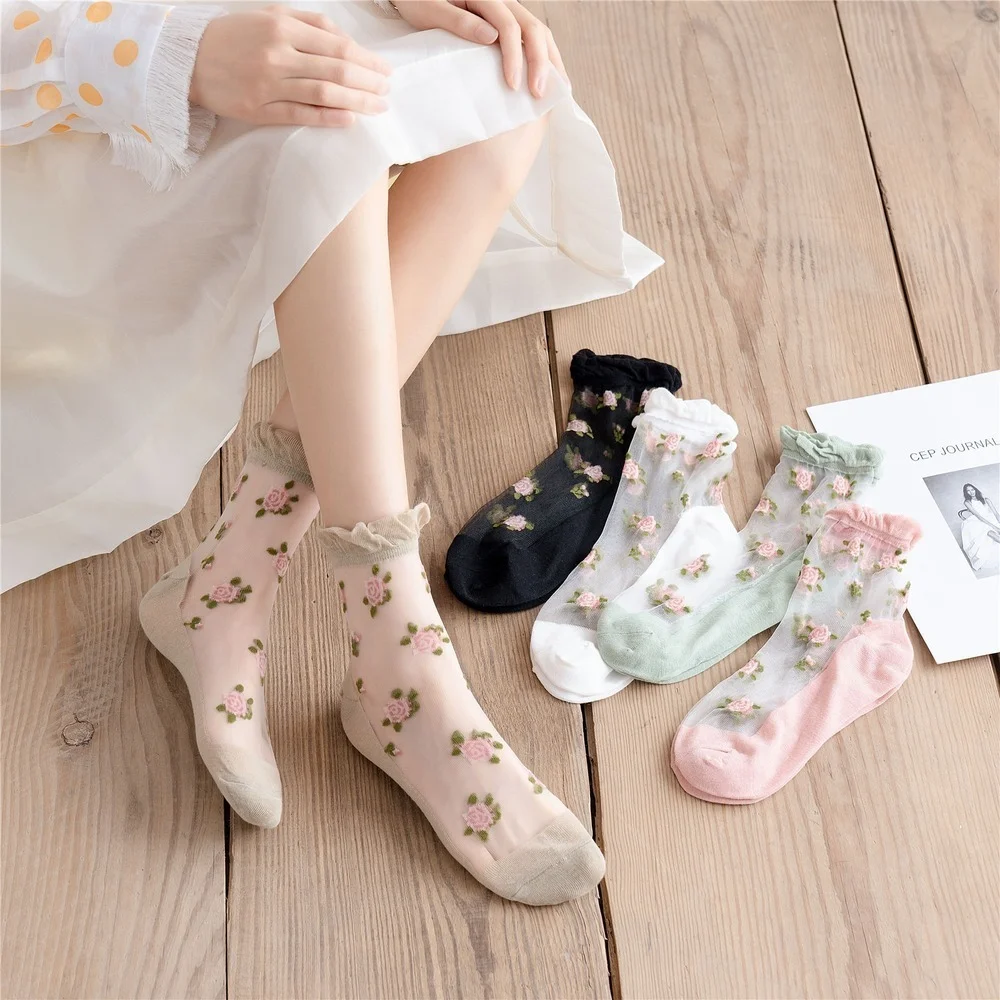 Woman Socks Sweet Girls Lolita Lace Kawaii Cute Frilly Ruffle Socks Fashion Harajuku Floral Summer Ultra-thin Transparent Socks
Woman Socks Sweet Girls Lolita Lace Kawaii Cute Frilly Ruffle Socks Fashion Harajuku Floral Summer Ultra-thin Transparent Socks