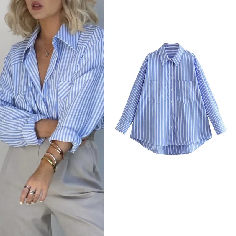 Spring New Women's Long Sve Collar Casual Loose Inner Wear Stripe irt Versatile Comfortable Commute Sle Polyester...
Spring New Women's Long Sve Collar Casual Loose Inner Wear Stripe irt Versatile Comfortable Commute Sle Polyester...