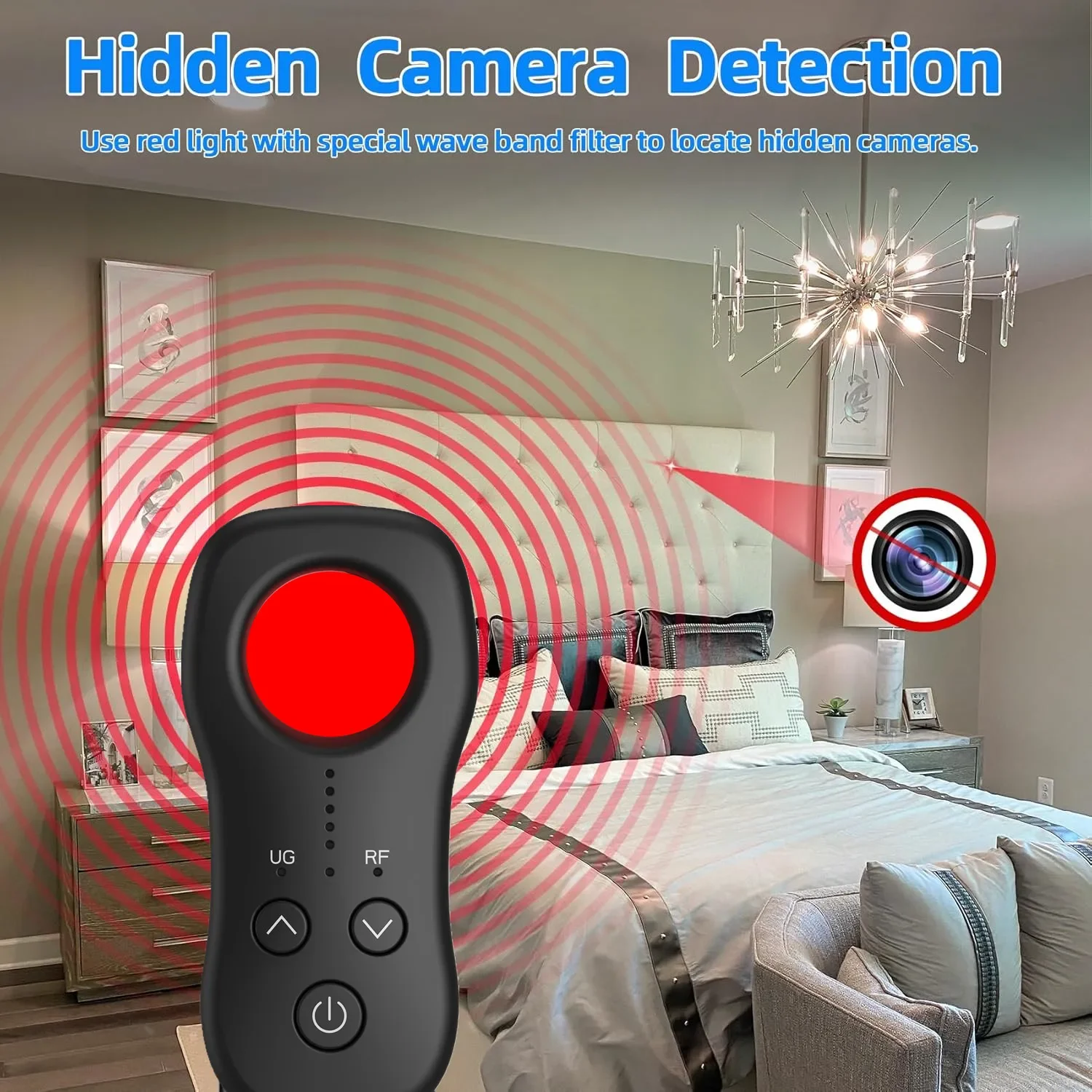 Portable Camera Detector Anti-scandid Camera Hotel Bathroom Hidden Camera Detector Spy Gadgets Signal Positioning Buzzer Alarm
Portable Camera Detector Anti-scandid Camera Hotel Bathroom Hidden Camera Detector Spy Gadgets Signal Positioning Buzzer Alarm